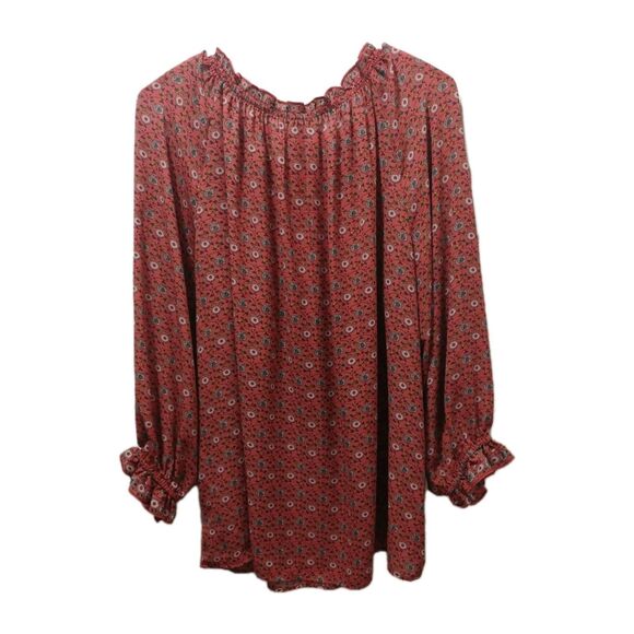 Max Studio Floral Print Cottage Core Tie Front Blouse  Size 1X - Picture 2 of 9